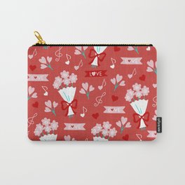 Valentine's Day Love and Bouquets Carry-All Pouch