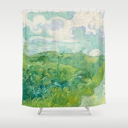 Vincent van Gogh Green Wheat Fields, Auvers 1890 Painting Shower Curtain