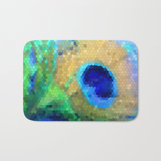 abstract peacock Bath Mat