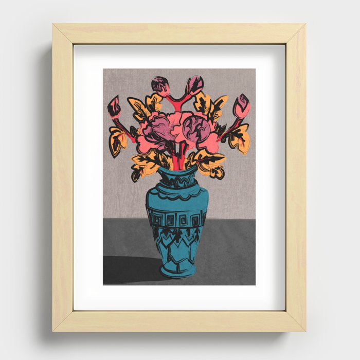 Paper Flowers Recessed Framed Print