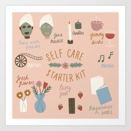 Self Care Starter Kit Art Print