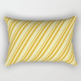 [ Thumbnail: Goldenrod and Pale Goldenrod Colored Stripes Pattern Rectangular Pillow ]