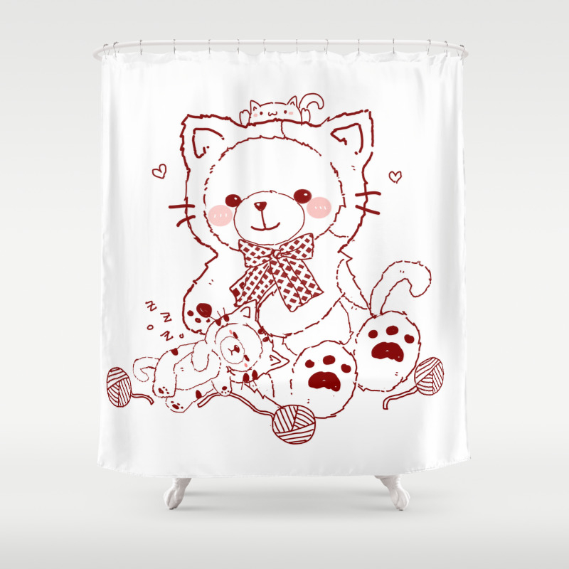 The Adventures Of Bear And Baby Bear Cats Shower Curtain By