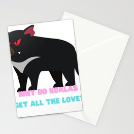 Tasmanian  Devil and Gum Leaf Australian Design Stationery Card