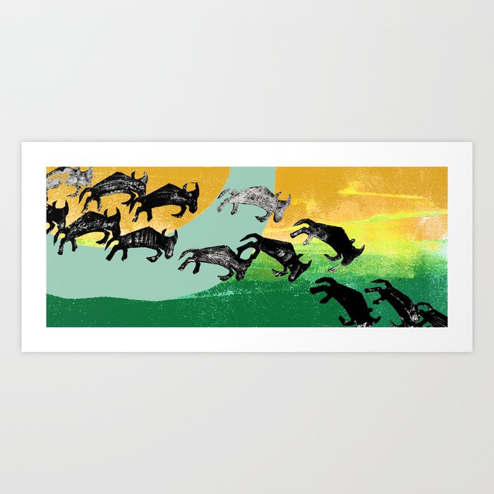 The Great Wildebeest Migration Art Print