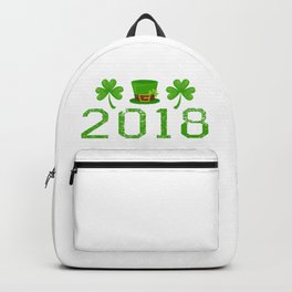 2018 Shamrocks And Leprechaun Hat St. Patrick's Day Backpack