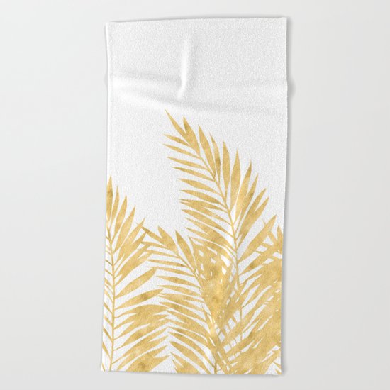 Palm Leaves Golden Beach Towel