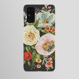 Wildflower and Butterflies Bouquet on Charcoal Black Android Case