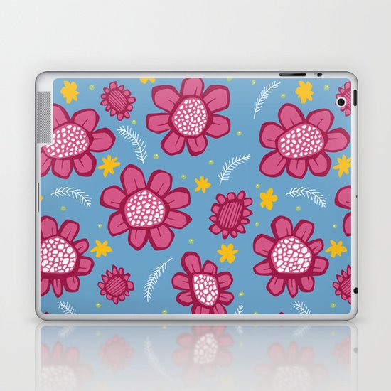 Pop Flowers pink Laptop & iPad Skin