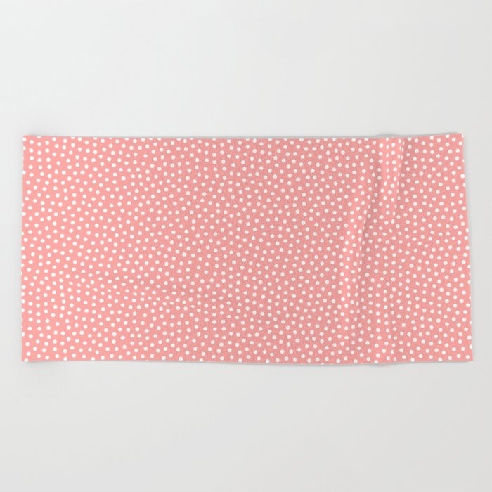 Little Dots Coral Beach Towel