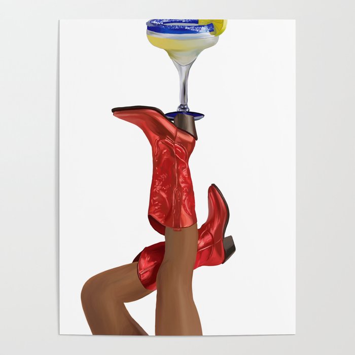 Red Boots and Margarita Poster