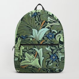 William Morris design Backpack | Fineart, Botanicalart, Morris, Verdant, Chartreuse, Artgallery, Morrislondon, Graphicdesign, Toadstools, Thetube 