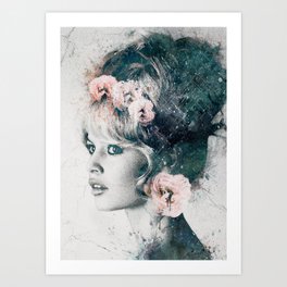 Brigitte Bardot with flowers Art Print