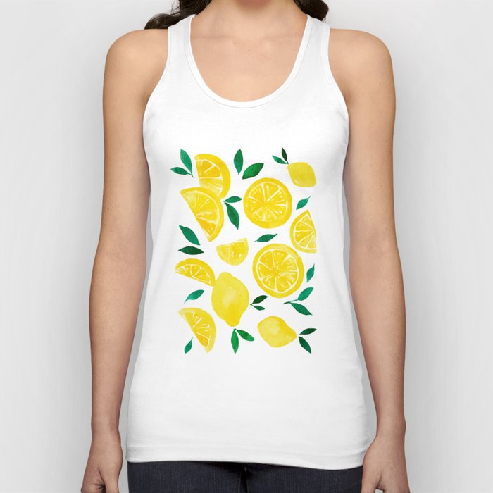 Watercolor lemons - yelllow and green Tank Top