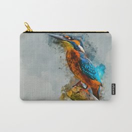 KingFisher Carry-All Pouch | Painting, Watching, Digital, Wild, Beautiful, Observe, Feather, Nature, Branch, Bird 