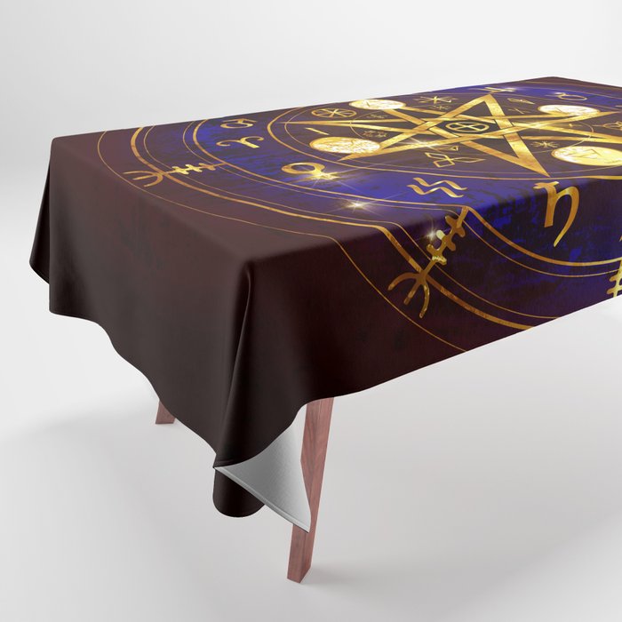 Magical Horoscope witchcraft pentagram Tablecloth