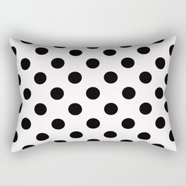 White & Black Polka Dots Rectangular Pillow