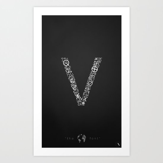 "V" of The World Font Art Print