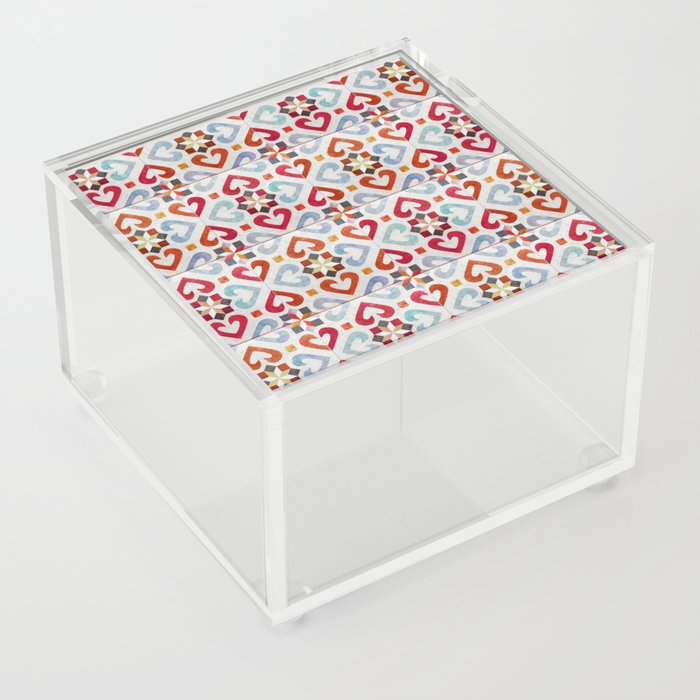 Seamless Pattern - Classic Geometric tile Design Portugal Acrylic Box