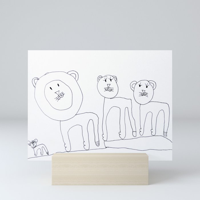 Lion family Mini Art Print
