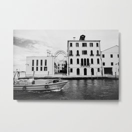 Venice, Italy, Film Photo, Analog, Black and White Metal Print | Streetphoto, Film, Italy, Dailylife, Black And White, Analog, Photo, Vintage, Original, Boat 