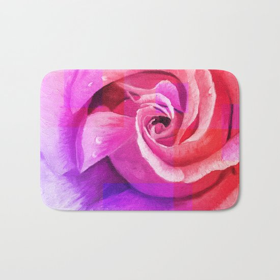 Retouched rose painting Bath Mat
