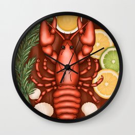 Caribbean lobster Wall Clock