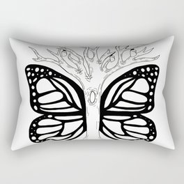 GROWTH Rectangular Pillow | Penandink, Cocoon, Concept, Illustration, Monarch, Black and White, Tree, Drawing, Chrysalis, Blackandwhite 