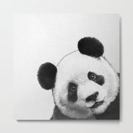peekaboo panda Metal Print