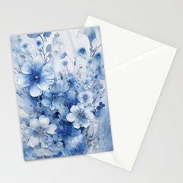 Blue Boho Blossoms Stationery Cards