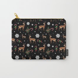 Xmas pattern black with deer Carry-All Pouch