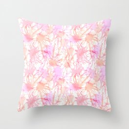 Pink watercolor splash Throw Pillow