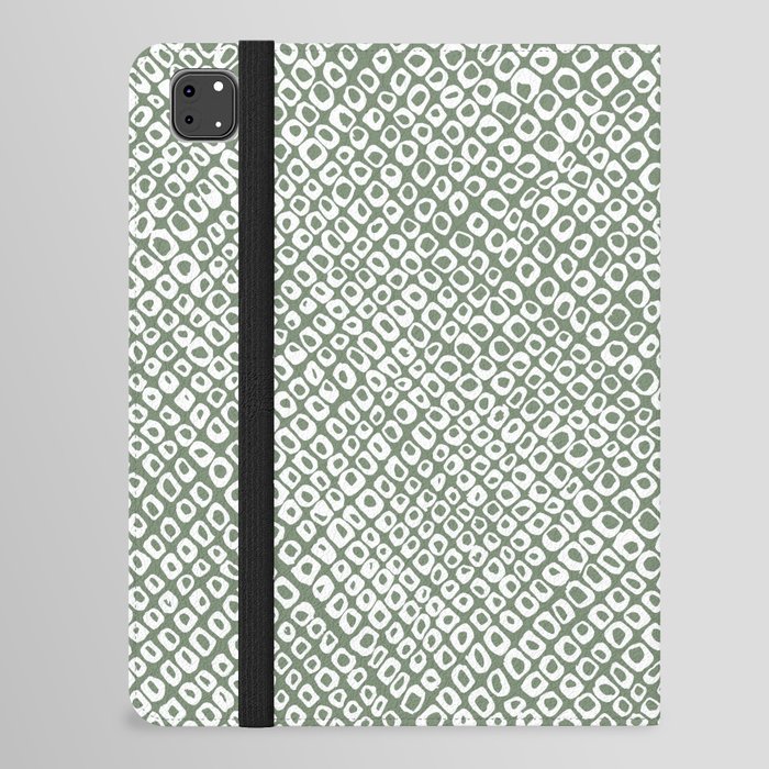 Groovy Kanoko - Traditional Japanese Shibori Pattern with a Retro Twist (Green) iPad Folio Case