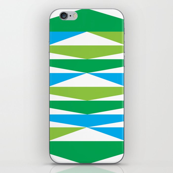 Blue Green Triangles iPhone Skin