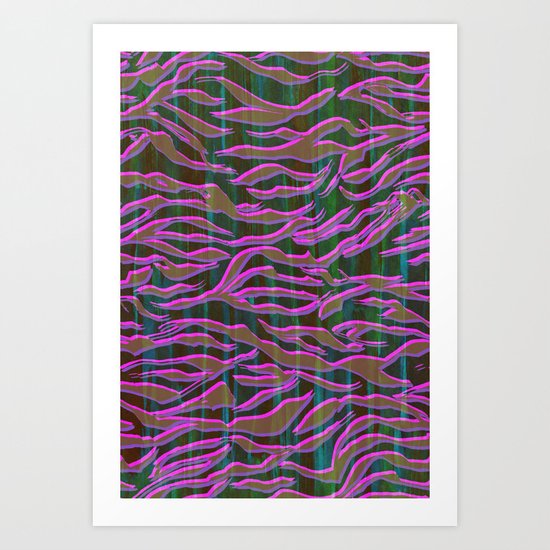 Zebra Pink Art Print
