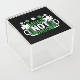 Mugs Not Drugs St Patrick's Day Acrylic Box