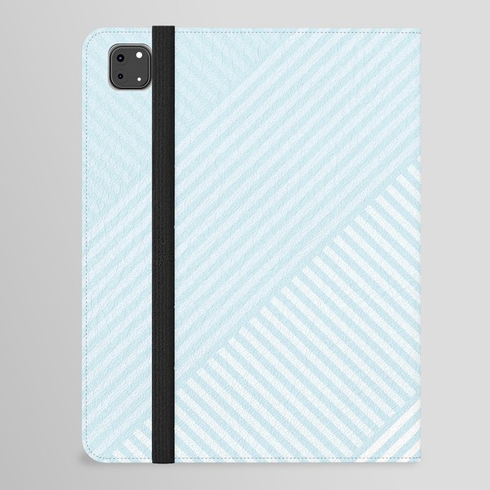 Super Soft Pastel Blue - Geometric Stripes Minimalist iPad Folio Case