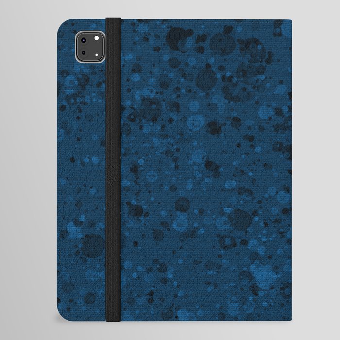 Dark royal blue dripping paint texture, solid color iPad Folio Case