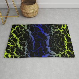 Cracked Space Lava - Lime/Blue Area & Throw Rug