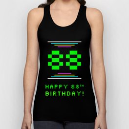 [ Thumbnail: 88th Birthday - Nerdy Geeky Pixelated 8-Bit Computing Graphics Inspired Look Tank Top ]