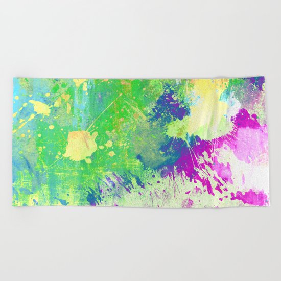 Love Colour (Abstract, colourful painting) Beach Towel