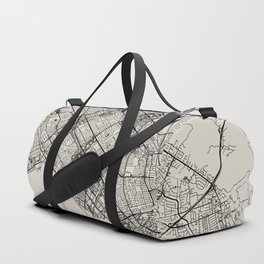 USA, Fremont Black&White City Map Duffle Bag