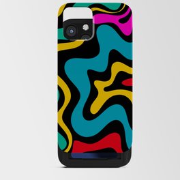 Retro Liquid Swirl Colorful 80s Abstract Pattern  iPhone Card Case