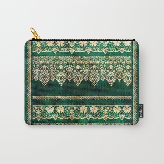Vintage lace on Green velvet. Carry-All Pouch