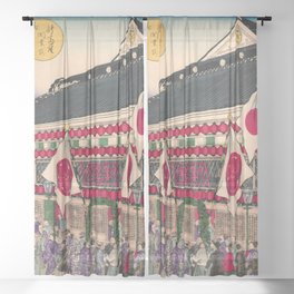 The Grand Opening of Shintomiza Theater (Utagawa Hiroshige III) Sheer Curtain