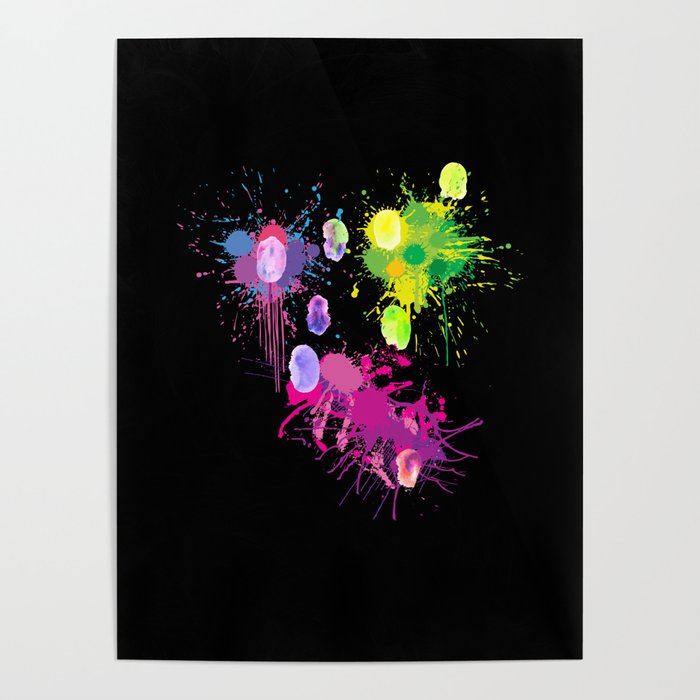 Finger Colors Kids Splashes Of Color Poster