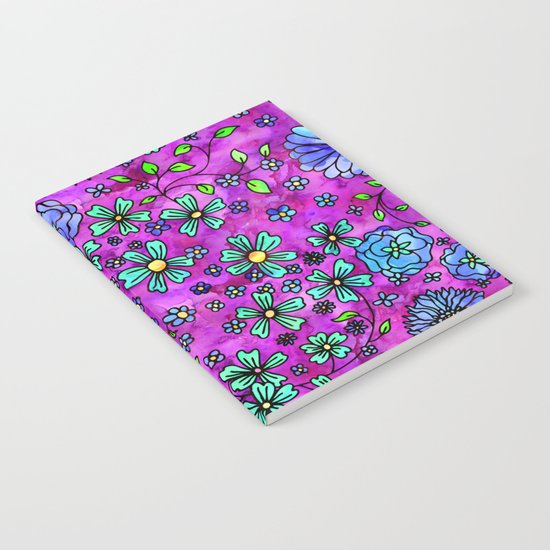Blue Small Flowers Notebook