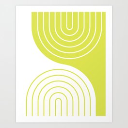 Geometric Lines Rainbow Abstract 13 in Summer Lime Art Print