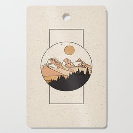 Three Sisters Canmore Landscape Line Art Cutting Board