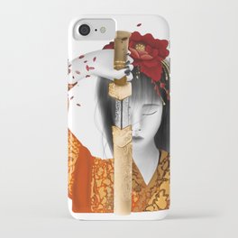 Geisha with sword iPhone Case
